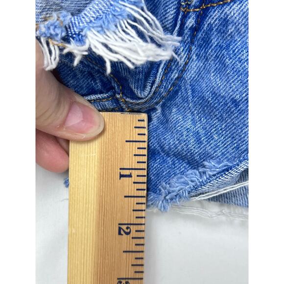 Levi's 501 Women's 28 Blue Anniversary Edition Button Fly Cut Off Denim Shorts - Picture 5 of 8
